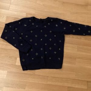 J. Crew Jeweled Embellished Cotton Pullover Sweater